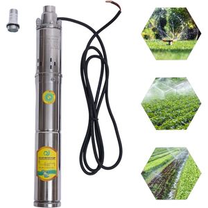 Zonne-energie Diepe Put Waterpomp - 24V - 370W - RVS - Dompelpomp voor Irrigatie - Landbouw & Watervoorziening - Farm Ranch Dompelpomp voor Diepe Putten - Zilver