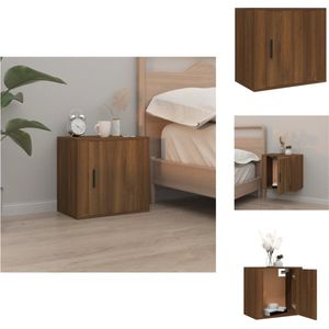 vidaXL Wandgemonteerde nachtkastje - Elegant - Interieur - Afmeting- 50 x 30 x 47 cm - Kleur- Bruineiken - Materiaal- Bewerkt hout - Kast