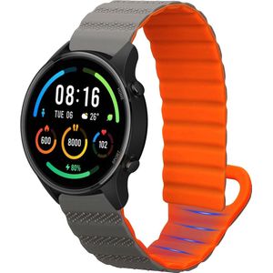 kwmobile sporthorloge band geschikt voor Xiaomi Mi Watch Color Sport / S1 Active bandje - Smartwatch of activity tracker polsband - Met magneetsluiting - In grijs / oranje