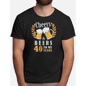 Cheers & Beers to my 40 Years - T Shirt - CraftBeer - BeerLovers - DrinkLocal - BeerMe - Bierliefhebbers - BierBrouwerij - Proost - SpeciaalBier