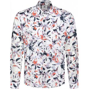 Gabbiano Overhemd Overhemd Abstract Bloemenprint 333560 101 White Mannen Maat - S