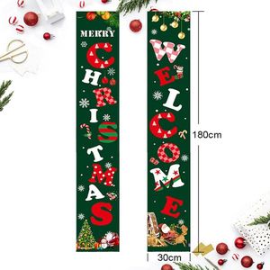 2 stuks kerstbanners, kerstdecoratie, Amerikaanse kerstdecoratie voor buiten, Nieuwjaar, outdoor, indoor, slinger, opknoping, banner, Kerstmis voor feest, thuis, veranda, raam, wanddecoratie (S1)