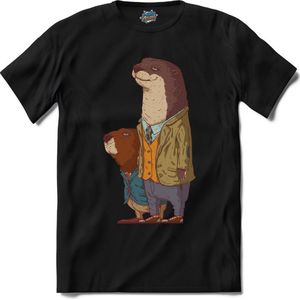Casual Bever en Otter Bro's T-Shirt Heren / Dames Dieren Shirt