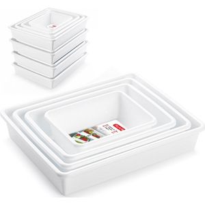 12x Koelkast opslagbakjes/organizers in verschillende maten wit - Opbergbakjes - Organizers/opbergbakken - Woonkamer/badkamer spullen opruimen