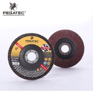 Pegatec High Performance - 3 Stuks - Lamellenschijven - Schuurschijven - Korrel 60 - Aluminiumoxide - Geschikt voor Hout en Metaal - 125mm - Asgat 22,2mm - Voor Haakse Slijper/Slijptol