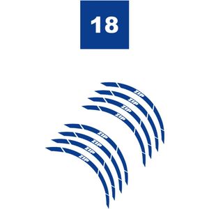 Velgstickers 10 Inch Velg 8 Stuks Piaggio Zip - Blauw