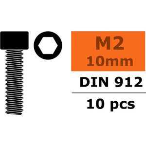 Revtec - Cilinderkopschroef - Binnenzeskant - M2X10 - Staal - 10 st