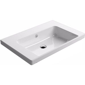 Ben Sito wastafel keramiek Xtra glaze+ 75x50x5cm zonder kraangat wit