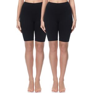Be Mammy MS-MS10-200-LE-2P 2Pack Dames Zwangerschapsleggings Leggings - Sport - Vrijetijdsbroek - Kort - Katoen - Sporbroek – Yogabroek - Zwart/Zwart - XL