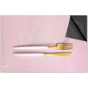 Inductie beschermer 71x52 - afdekplaat inductie mat - Dietrix Kookplaat beschermer - Exclusief - Bestek - Roze Vork en Mes