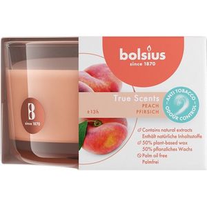 6 stuks Bolsius geurglas perzik - peach geurkaarsen 50/80 (13 uur) True Scents