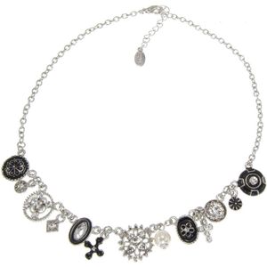 Behave Ketting met diverse hangertjes met steentjes