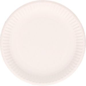 DID Gebak/taart bordjes van karton voordeel pakket van 100x stuks wit rond 18 cm