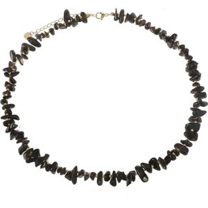 The Jewellery Club - Laura necklace black - Collier - Ketting - Vrouwen ketting - Zwart - Goud - Kralen - 40 cm