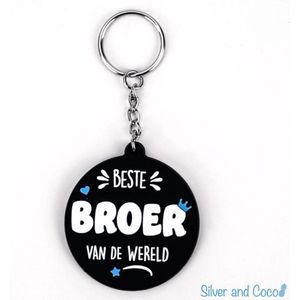 SilverAndCoco® - Verjaardag Cadeau / 2D Sleutelhanger Auto Huis / Key Chain / Sleutel Ring Sleutels - Brother / Beste Broer