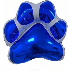 Folie ballon in de vorm van een honden poot blauw - folie - ballon - honden - poot - blauw - huisdier - kat - poes
