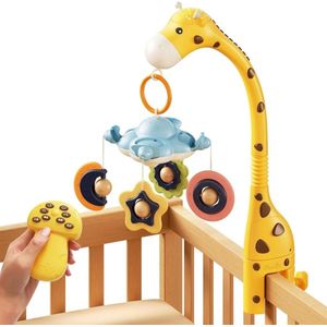 3-in-1 Boxmobiel Houder - Mobiel Houder Met Muziek en Nachtlampje - Boxmobiel Met 12 Slaapliedjes - Babymobiel - Muziekmobiel Met 4 Kleuren Projectielampjes - Eenvoudig Bevestigen – Kraamcadeau – Babyshower Cadeau - Babyspeelgoed