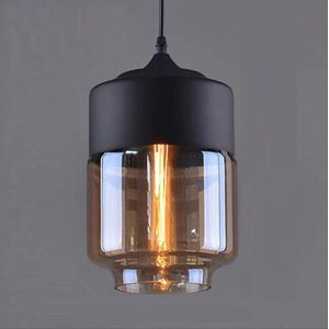 Meeuse-Led Hanglamp - Brown - Hanglampen Eetkamer - Hanglamp Woonkamer - Hanglamp Zwart 180 mm - Hanglamp Glas - Hanglamp Modern - Draadlampen - E27 - Rond incl. lichtbron