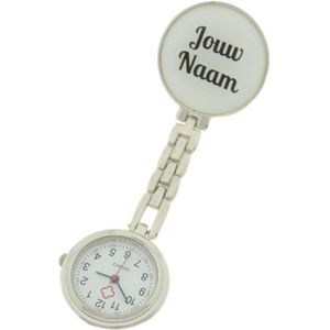 Treasure Trove® Gepersonaliseerd Verpleegstershorloge – Zusterhorloge met Naam – Horloge - Dames – Heren – Wit – 25mm