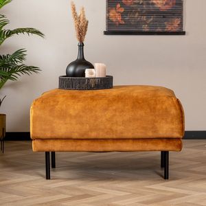 Bronx71® Hocker Denver velvet okergeel