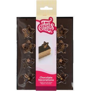 FunCakes Chocolade Decoraties - Bronze/Gold Stars - Set/12