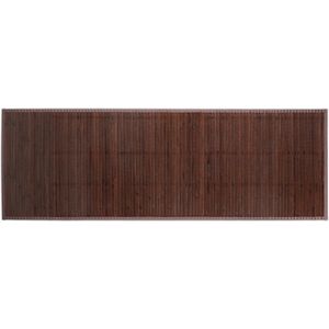 bamboe badmat - antislip - vochtresistent - badkamer - keuken of hal - 61 x 182 cm - donkerbruin