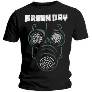 Green Day - Green Mask Heren T-shirt - L - Zwart