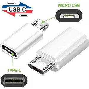 Usb Type C Female Naar Micro Usb Male Adapter Connector Type-C Micro Usb Charger Adapter wit