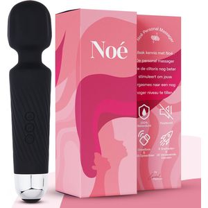 Essential Pleasure Noé - Magic Wand Vibrator - Massagestaaf met Clitoris Stimulator – Vibrators voor Vrouwen – Zwart