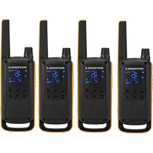 Walkie Talkie T82 Extreme Quad draagbare PMR radio kit set met 4 stuks - Blauw - Gift Sticky Pad