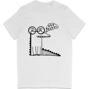 Grappig T Shirt Heren Dames - Krokodil Onzin Nonsense - Wit - Maat 3XL