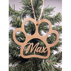 Kerstbal - Kersthanger - Gepersonaliseerd - Hond - Kat - Poot - Hout - Kerstmis - Kerstboomdecoratie