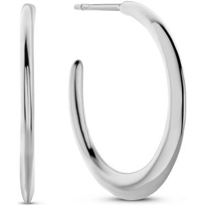 New Bling - 9NB-1391 - zilveren hoop oorbellen - 925 sterling silver - rhodium plated