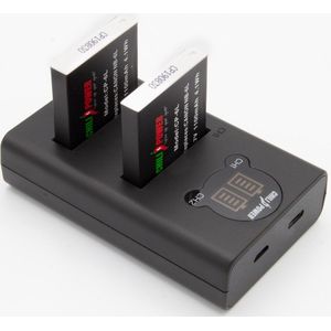ChiliPower NB-6L USB Duo Kit geschikt voor Canon - Camera accu set, 2 accu's en dubbellader