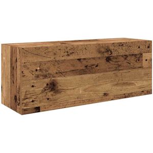 vidaXL - Badkamerwandkast - 80x25x30 - cm - bewerkt - hout - oud - houtkleurig