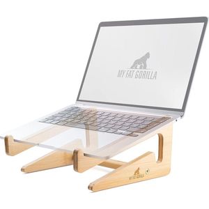 Laptopstandaard van bamboe, ergonomische universele houder voor notebook verhoging, compatibel met 10-15 inch, laptophouder, bureau, verticale laptopstandaard (bamboe)