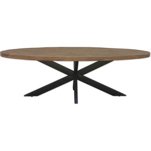 Omerta - Eettafel - ovaal - 240cm - mango - naturel - stalen Spider-poot - zwart gecoat