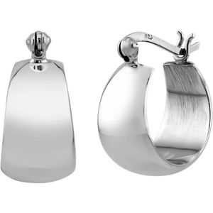 Zilveren oorbellen | Oorringen  | Zilveren oorringen, gladde brede oorringen