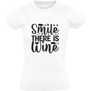 Smile there is Wine Dames T-shirt | Wijn | rosé | rode wijn | Witte wijn | cadeau | kado  | shirt