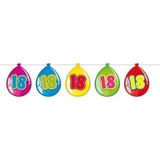 18 Jaar verjaardag leeftijd versiering ballon slingers van 10 meter - Feestartikelen/versiering