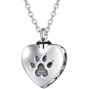 Zoëies as ketting hond always in my heart zilverkleurig - ashanger hond - as hanger hond - urn ketting hond - as voor urn sieraad hond - sieraad as hond