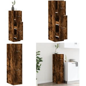 vidaXL Apothekerskast 30x41x118 cm bewerkt hout gerookt eikenkleurig - Apothekerskast - Apothekerskasten - Apothekerskast Keuken - Apotheekkast