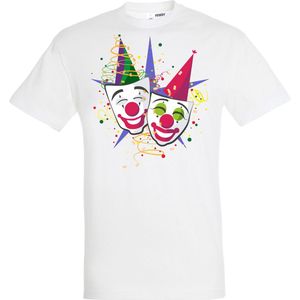 T-shirt kinderen Carnaval Masker | Carnaval | Carnavalskleding Kinderen Baby | Wit | maat 128