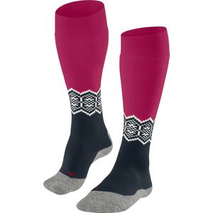 FALKE SK2 Kniekousen Skisokken anti blaren, medium padding merinowol sportsokken dames blauw - Maat 35-36