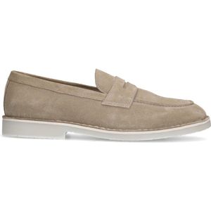 Manfield - Heren - Beige suède loafers - Maat 40