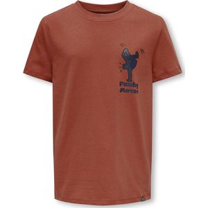 Only & SONS - T-shirt - Maat 122/128 - Jongens - Red Ochre -