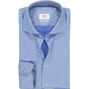 ETERNA modern fit overhemd - 1863 casual Soft tailoring - blauw (contrast) - Strijkvriendelijk - Boordmaat: 45