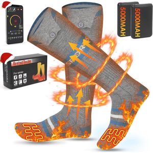 Oplaadbare verwarmde sokken met app-bediening - 5000 mAh, 4 warmtestanden voor ultieme wintercomfort