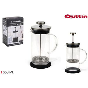 French Press koffiezet  & theemaker  for one 350ml - Boross  Quttin - glas - strak design - eenvoudig in gebruik en schoon te maken