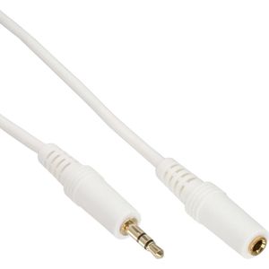 3,5mm Jack stereo audio verlengkabel - verguld / wit - 10 meter